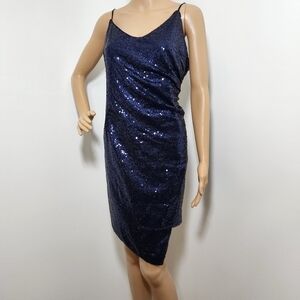 Lulu's navy blue bodycon sequin dress
